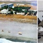 Imagen de los años 60 de la playa de Vera cuando comenzó el Maricielo. Retrato del general Rafael Cavanillas.