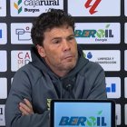Rubi en la sala de prensa de El Plantío analizando la derrota por 3-1.