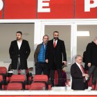 l CEO en el palco del Estadio Mediterráneo en el Almería-Cádiz.