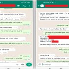 Mensaje de Whatsapp del Falso hijo que pide dinero con urgencia.