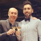 Manu y Eder brindando por una temporada que va a ser de Primera.