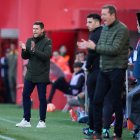 Alessio Lisci junto a Luis Miguel Ramis en el duelo burgalés de LaLiga.