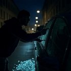 Alegoría creada con inteligencia artificial de un robo a un vehículo.