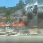 Arde un vehículo en la carretera de Berja a Dalías
