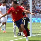 Marc Pubill celebrando un gol con España camino del oro olímpico.