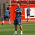 Rubi en el entrenamiento de este miércoles, el primero tras conocerse la marcha a Colombia de Luis Javier Suárez.