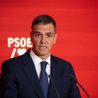 Pedro Sánchez, presidente del Gobierno y secretario general del PSOE, durante la rueda de prensa de este jueves 12 de junio.
