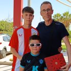 Miguel, Mario y David Ruiz, en familia un año más al Estadio Mediterráneo tras renovar los abonos.