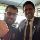 Turki Al-Sheikh con Nasser Al-Khelaïfi celebran la goleada del PSG al Real Madrid.