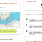 Algunas de las alertas recibidas por el terremoto en Almería.