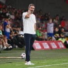 Vicente Moreno, en la banda del Estadio de los Juegos Mediterráneos.