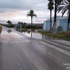 Carretera afectada por las lluvias en Cuevas del Almanzora.