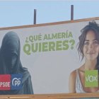 La polémica valla de Vox en El Ejido.