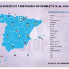 Mapa de las agresiones en 2024.