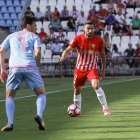 Antonio Puertas en su último partido con la rojiblanca frente al Mirandés.