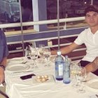 Federico Bonini junto a Daniele Corvia y Pietro Bergamini cenando este jueves en Almería. El fichaje se hará oficial en breve.