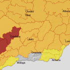 Mapa de alertas de la Aemet para este fin de semana.