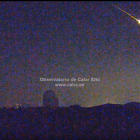 Imagen de uno de los bólidos captados desde Calar Alto