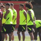 Aridane, este martes en el campo Anexo del Estadio de los Juegos Mediterráneos.