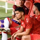 El argentino en el banquillo del Estadio de los Juegos Mediterráneos.