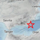 Epicentro del terremoto en el mar de Alborán.