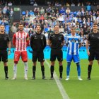 Leo Baptistao, capitán del Almería en el Estadio de Riazor.