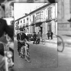 Claudio Pimentel cuando en su juventud iba cobrando los recibos del banco donde trabajaba.