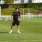 El técnico catalán del equipo rojiblanco ha ultimado la visita al Córdoba en el Anexo del Mediterráneo.
