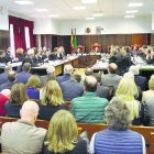 Sala donde se celebra el macrojuicio del caso 'Poniente' por presunta corrupción municipal y empresarial en torno al Ayuntamiento de El Ejido.