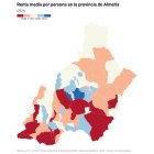 El INE recoge los pueblos de Almería con mayor y menor renta en 2023.