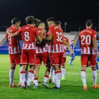 Celebrando el primer gol de la tarde, obra de Marko Perovic, frente a un Lorca que hizo un muy buen partido.
