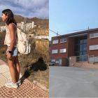 Izquierda, Guadalupe en su camino al instituto con su mochila. Derecha, el IES Mar Mediterráneo