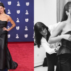 Vera GRV vestida en la alfombra roja de los premios de la firma almeriense Blam Atelier.