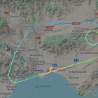 El recorrido de la nave que ha tenido que aterrizar de manera preventiva.