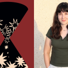 La portada de 'La muerte siempre vuelve de noche'. A la derecha, la autora,  Arantxa García Antolín.