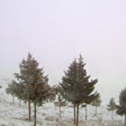 Las inmediaciones de Calar Alto, cubiertas de nieve en la tarde de este lunes.