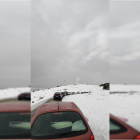 Imagen de las colas en el entorno del Observatorio Astronómico de Calar Alto este sábado.