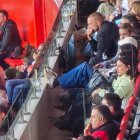 El central llegó a tiempo y estuvo en el palco viendo el Almería-Ceuta.