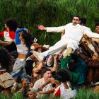 Bad Bunny, durante su actuación en el descanso de la Super Bowl.