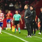Tevenet en su último partido al frente del Real Valladolid, goleado en Granada.