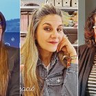 De izquierda a derecha, Inmaculada Molina, María Pérez y Loli Pérez, tres de las opositoras afectadas por los retrasos en Justicia.