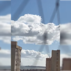 Los dos helicópteros de la Armada de Estados Unidos, sobrevolando Aguadulce.