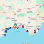 Mapa de restaurantes sin gluten en la provincia de Almería.