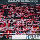 La afición del Almería ya llenó el sector visitante de El Plantío, en Burgos, en el anterior desplazamiento de Liga.