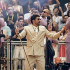 Foto de archivo de Bad Bunny durante un concierto, en el Riyadh Air Metropolitano.