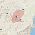 Localización aproximada del incendio de Bédar y Los Gallardos