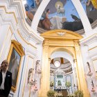 Andrés García Ibáñez, este domingo tras la presentación de la decoración pictórica del Saliente en la que ha invertido siete años.