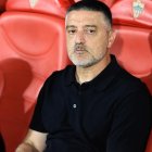 García Pimienta en el Estadio de los Juegos Mediterráneos.