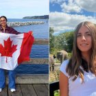 Laura Fernández Garcés (izquierda) y Elba Adi Morales, dos de las estudiantes que estudian este curso en Canadá con las becas de Amancio Ortega.