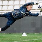 Bruno Iribarne en el entrenamiento del Burgos.